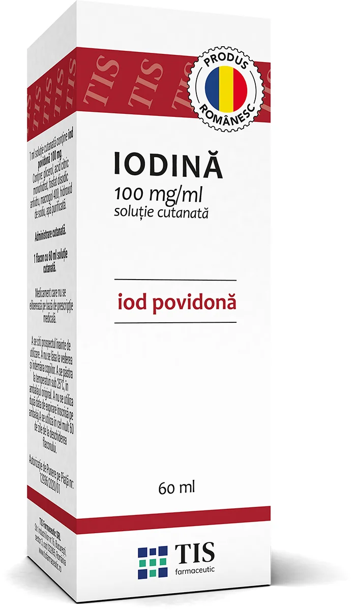 Solutie cutanata Iodina 10%, 60ml, Tis Farmaceutic