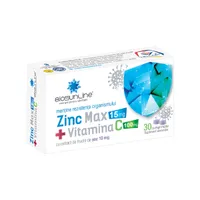 Zinc Max 15mg + Vitamina C 100mg, 30 comprimate, BioSunLine