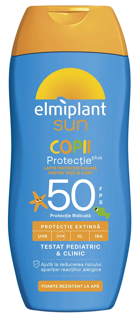 Lapte cu protectie solara pentru copii SPF50 Sun, 200ml, Elmiplant