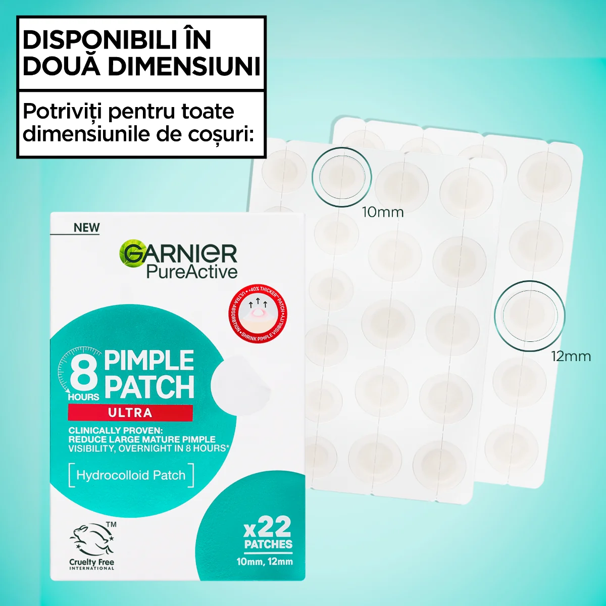 Plasturi pentru cosuri Pure Active Ultra, 22 bucati, Garnier