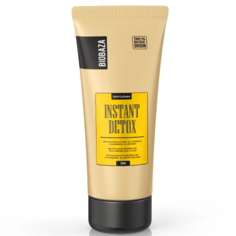 Gel de dus natural cu ghimbir si cuisoare pentru barbati Instant Detox, 220ml, Biobaza