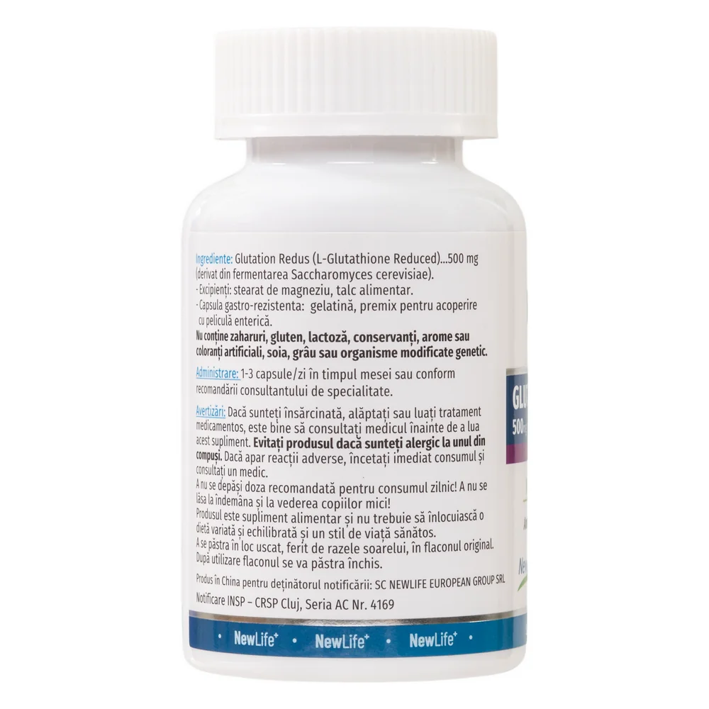Glutation Redus 500mg, 60 capsule, NewLife