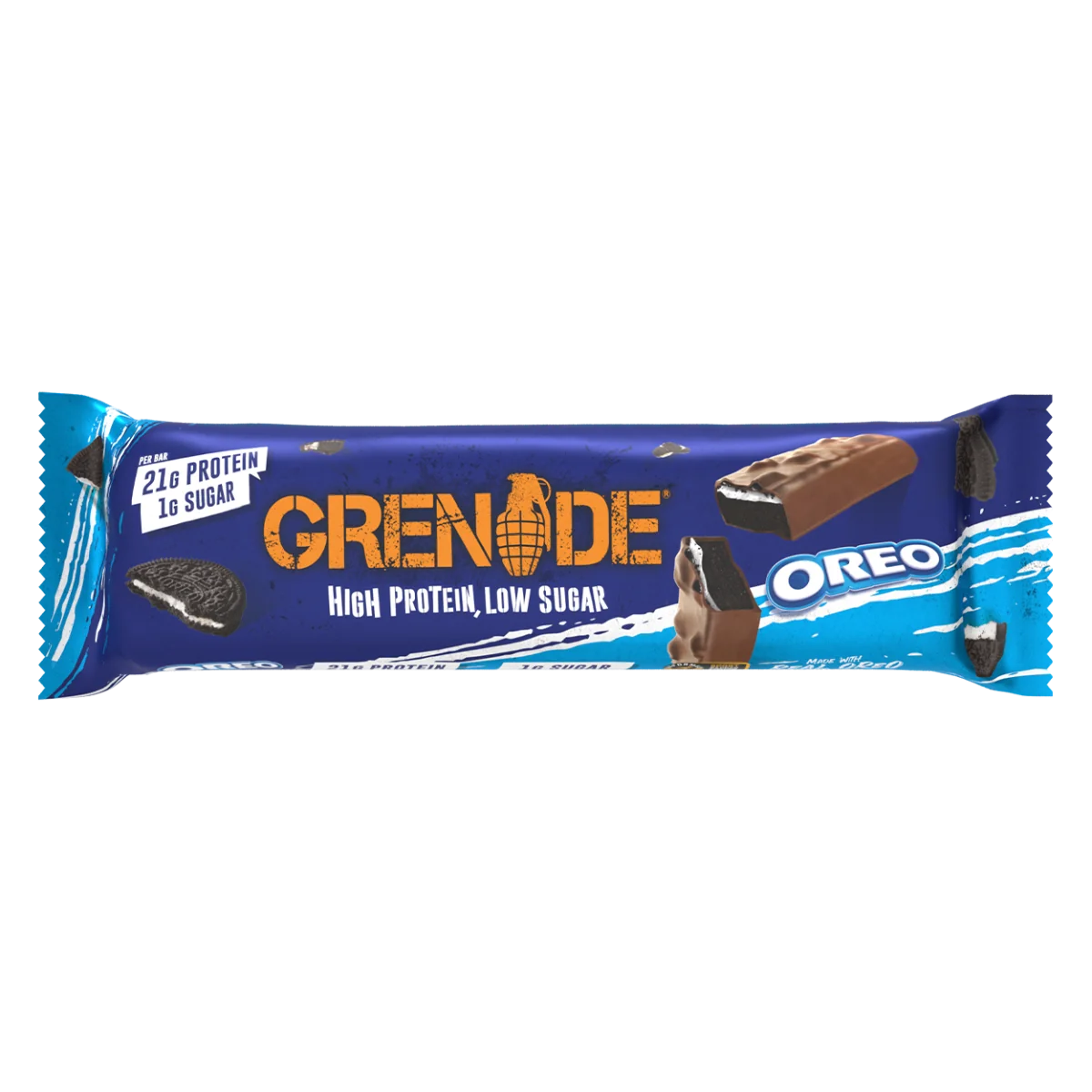 Baton proteic cu aroma de biscuiti oreo, 60g, Grenade