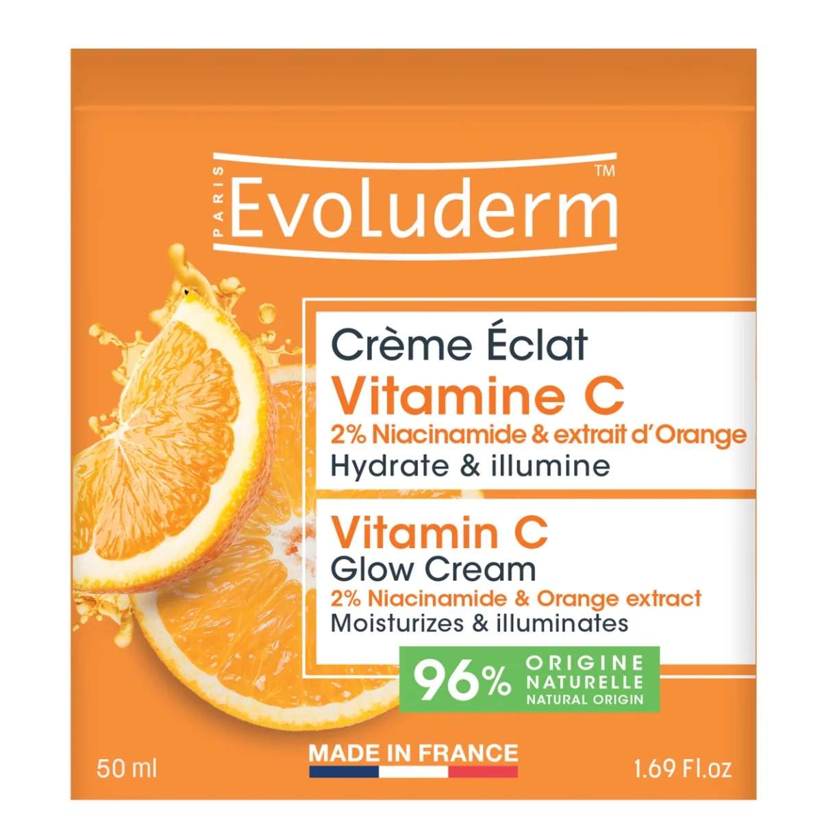 Crema de zi iluminatoare cu Vitamina C, 50ml, Evoluderm 