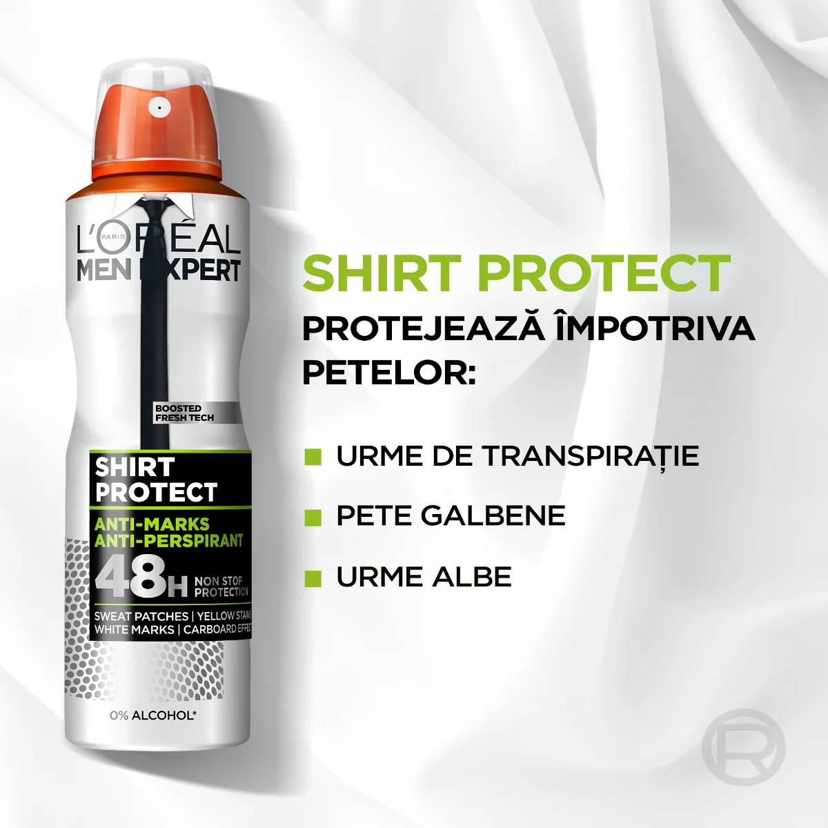 Antiperspirant spray Shirt Protect, 150ml, L'oreal Men Expert