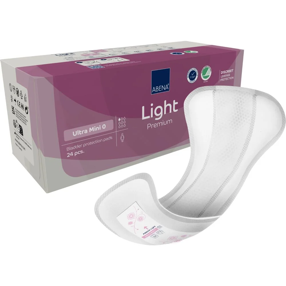 Absorbante anatomice incontinenta usoara, ultra mini 0 premium, 24 bucati, Abena