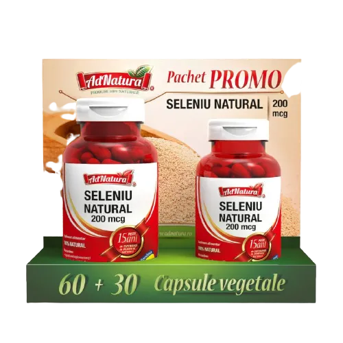 Pachet Seleniu Natural, 60+30 capsule, AdNatura