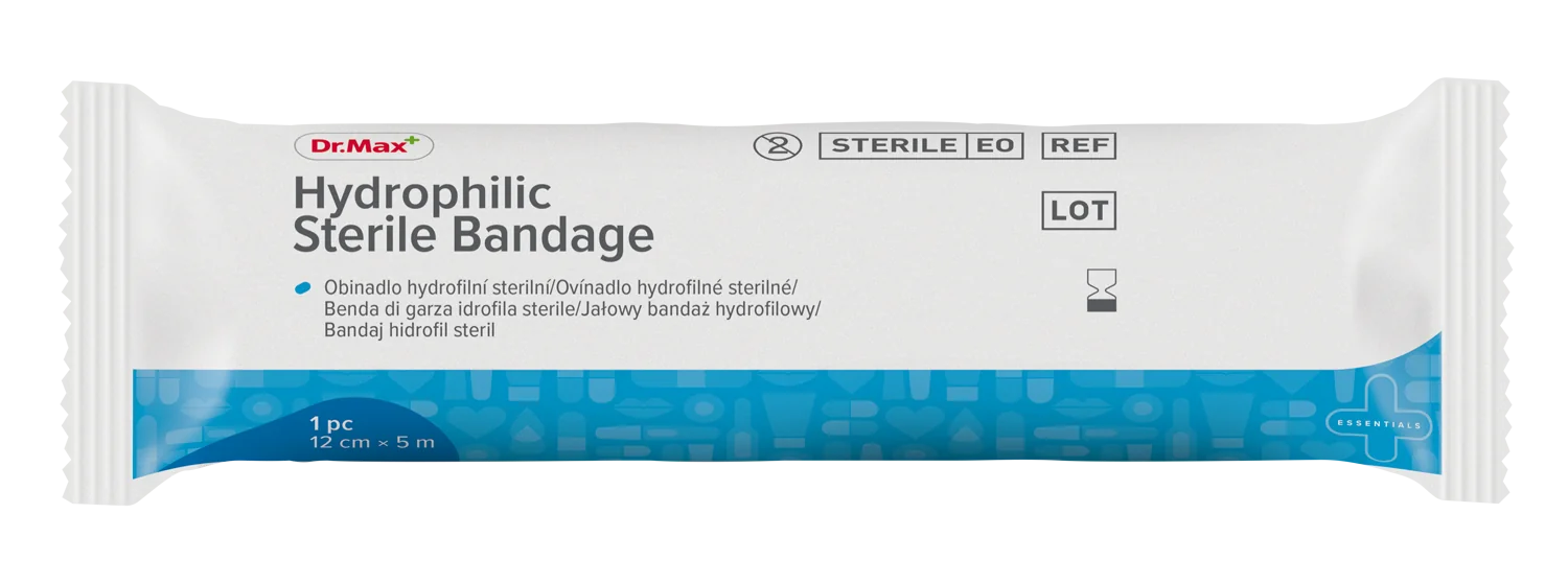 Dr. Max Bandaj Steril Hidrofil, 12 cm x 5 m