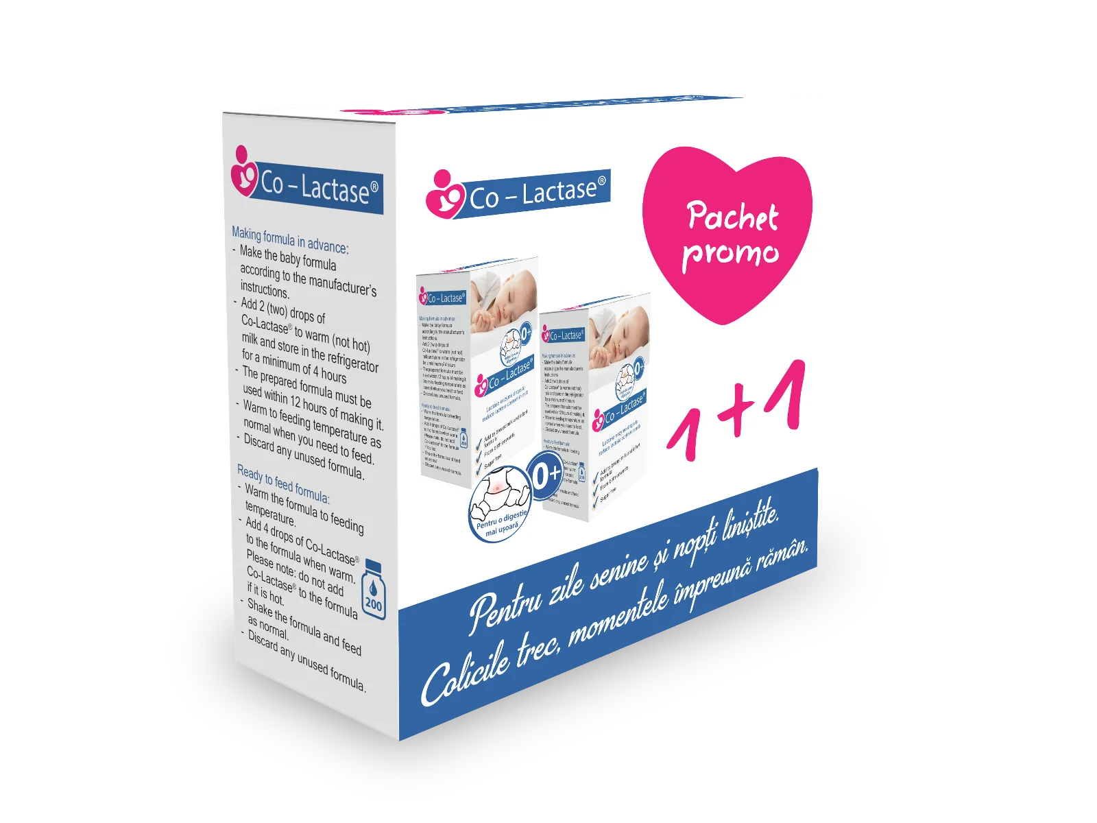 Pachet Picaturi pentru sugari 1+1 Gratuit, 2 x 10ml, Co-Lactase