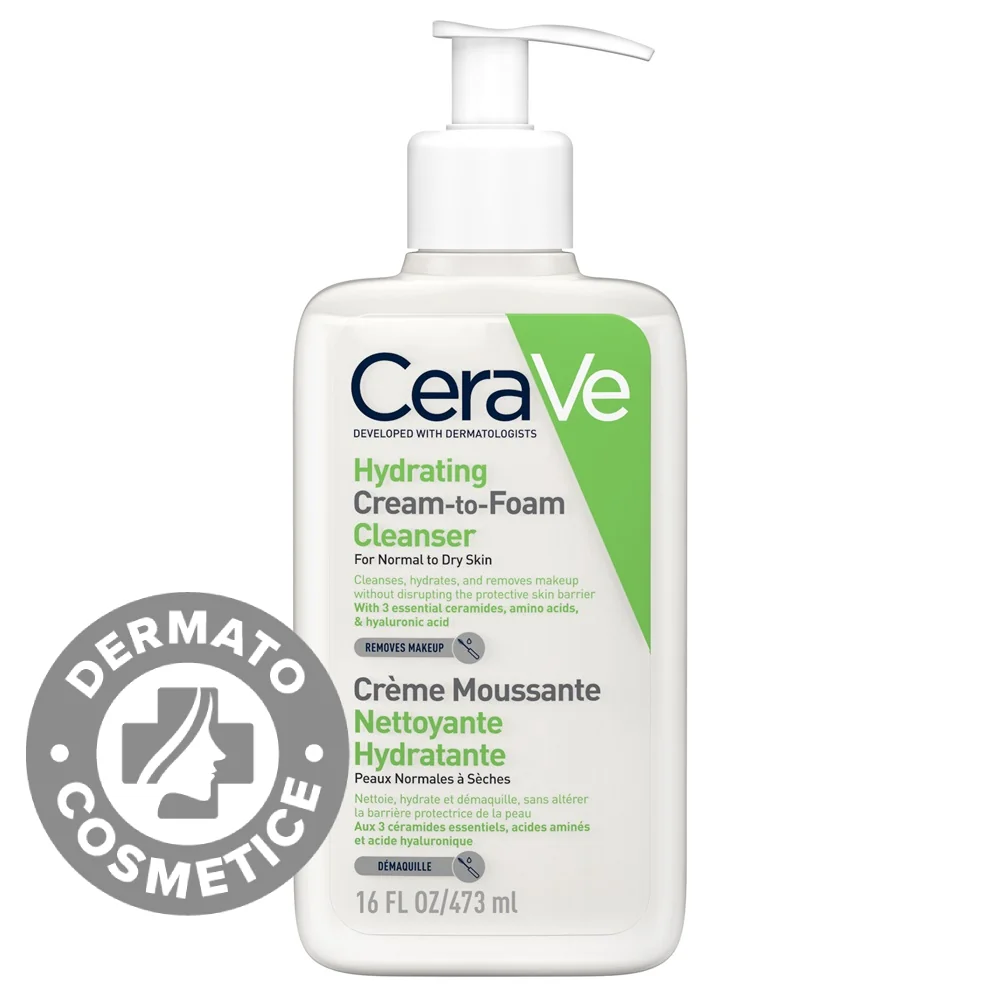 Crema de curatare spumanta si hidratanta pentru ten normal-uscat, 473ml, CeraVe