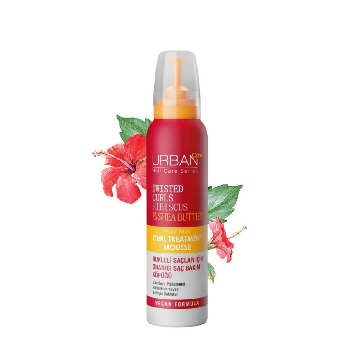 Tratament spuma pentru bucle cu Hibiscus si Unt de Shea, 150ml, Urban Care
