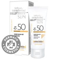 Crema de fata cu tenta aurie SPF 50 Derma+ Sun, 50ml, Gerovital