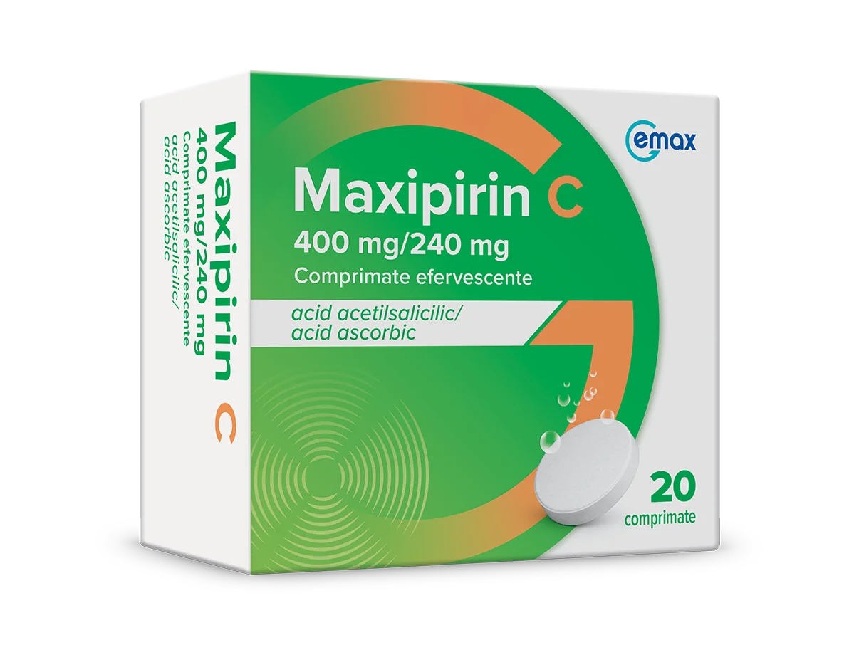 Maxipirin C 400 mg/240 mg, 20 comprimate efervescente