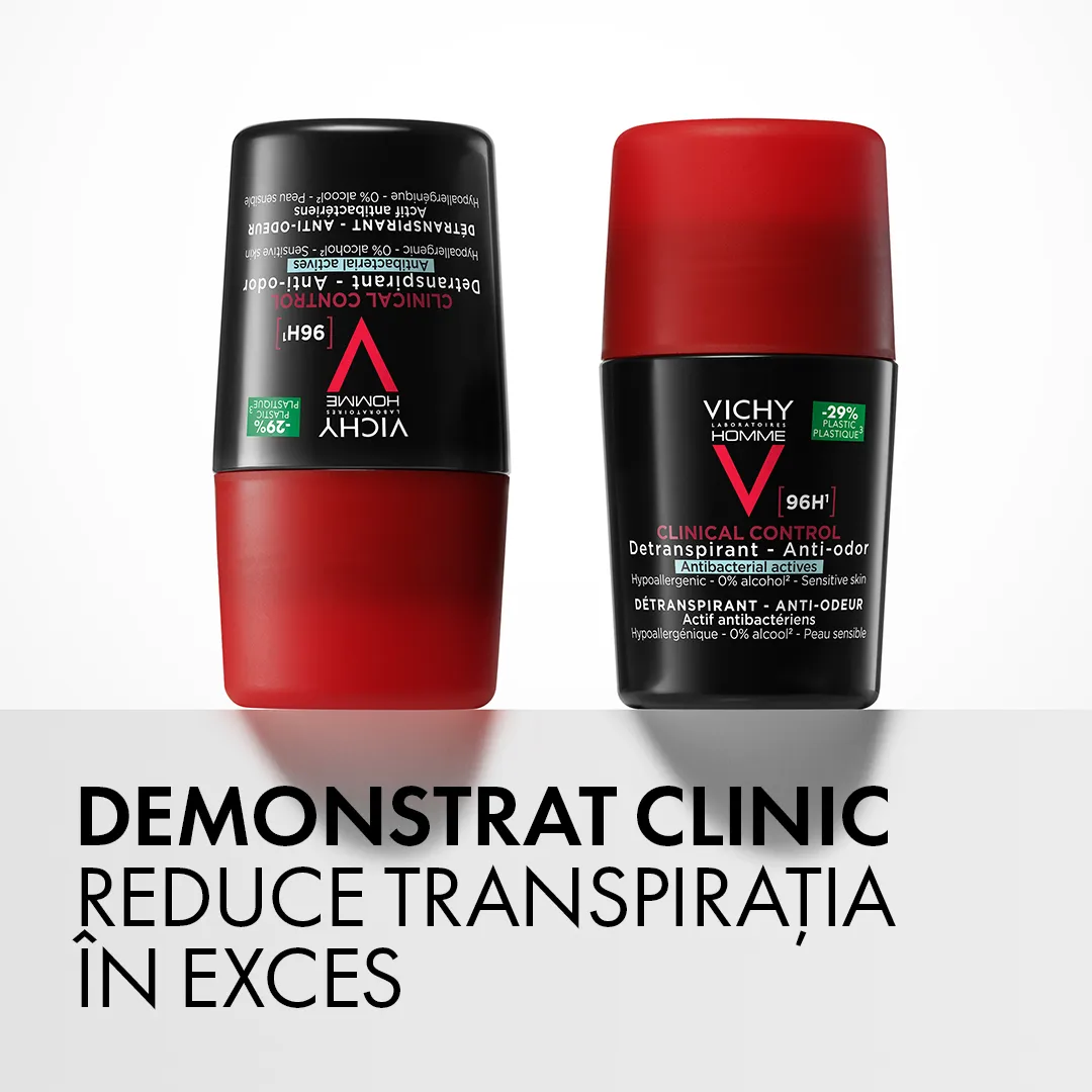 Deodorant Homme cu roll-on pentru barbati Clinical Control 96h, 50ml, Vichy