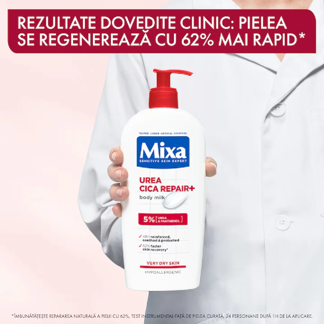 Lapte de corp reparator pentru pielea uscata si fragilizata Urea Cica Repair, 400ml, Mixa