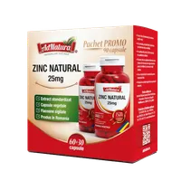 Pachet Zinc Natural, 60 + 30 capsule, AdNatura