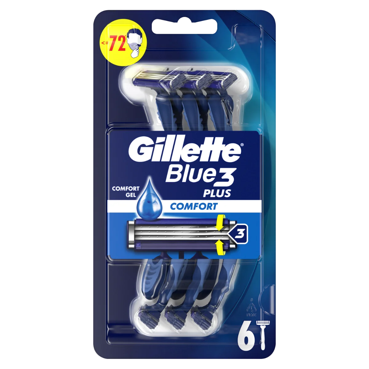 Set aparate de ras de unica folosinta Blue3 Comfort, 6 bucati, Gillette 