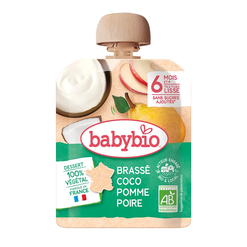 Piure de mere, pere si cocos Bio, 85g, BabyBio