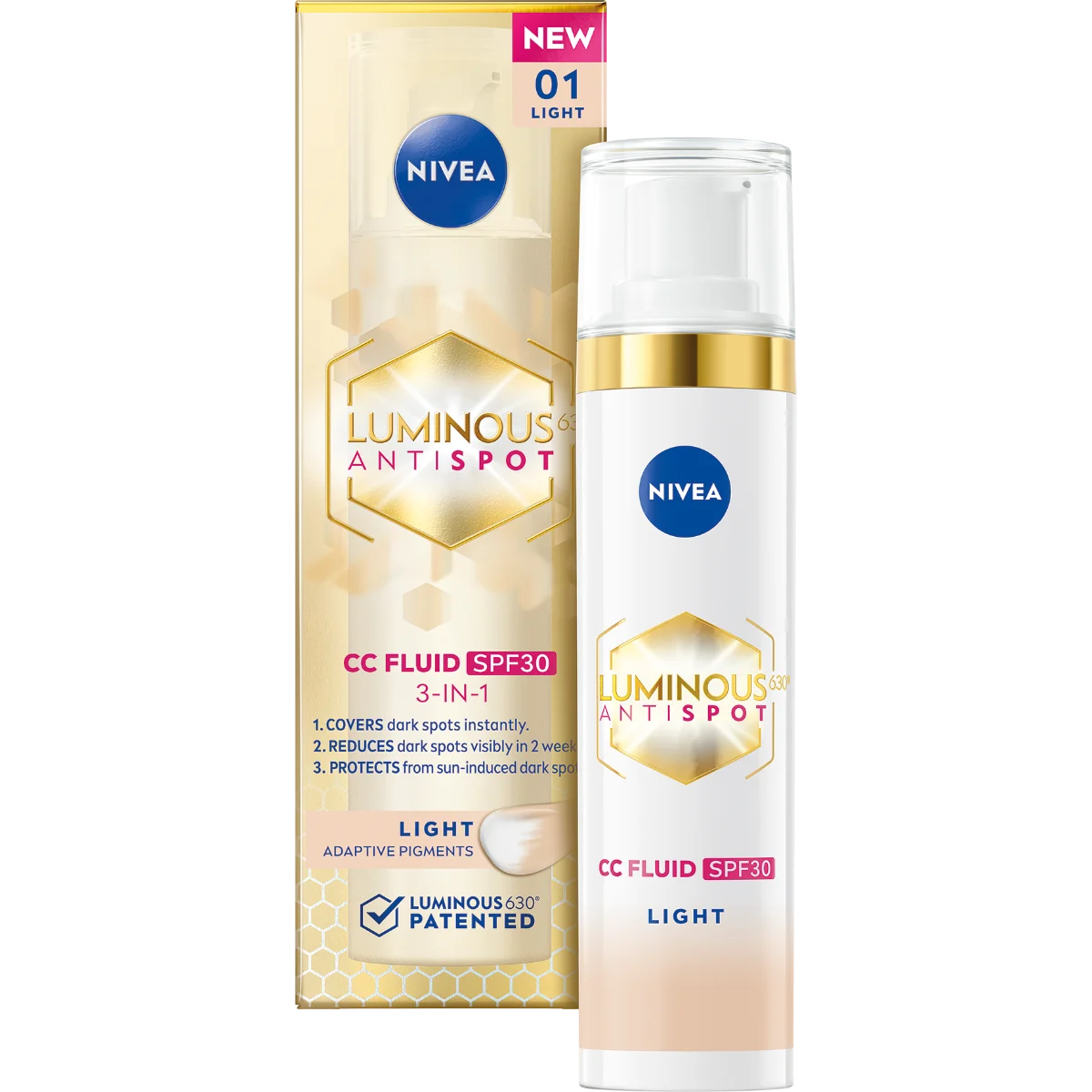 Crema-fluid CC 3 in 1 SPF30 Luminous630 nuanta Light, 30ml, Nivea