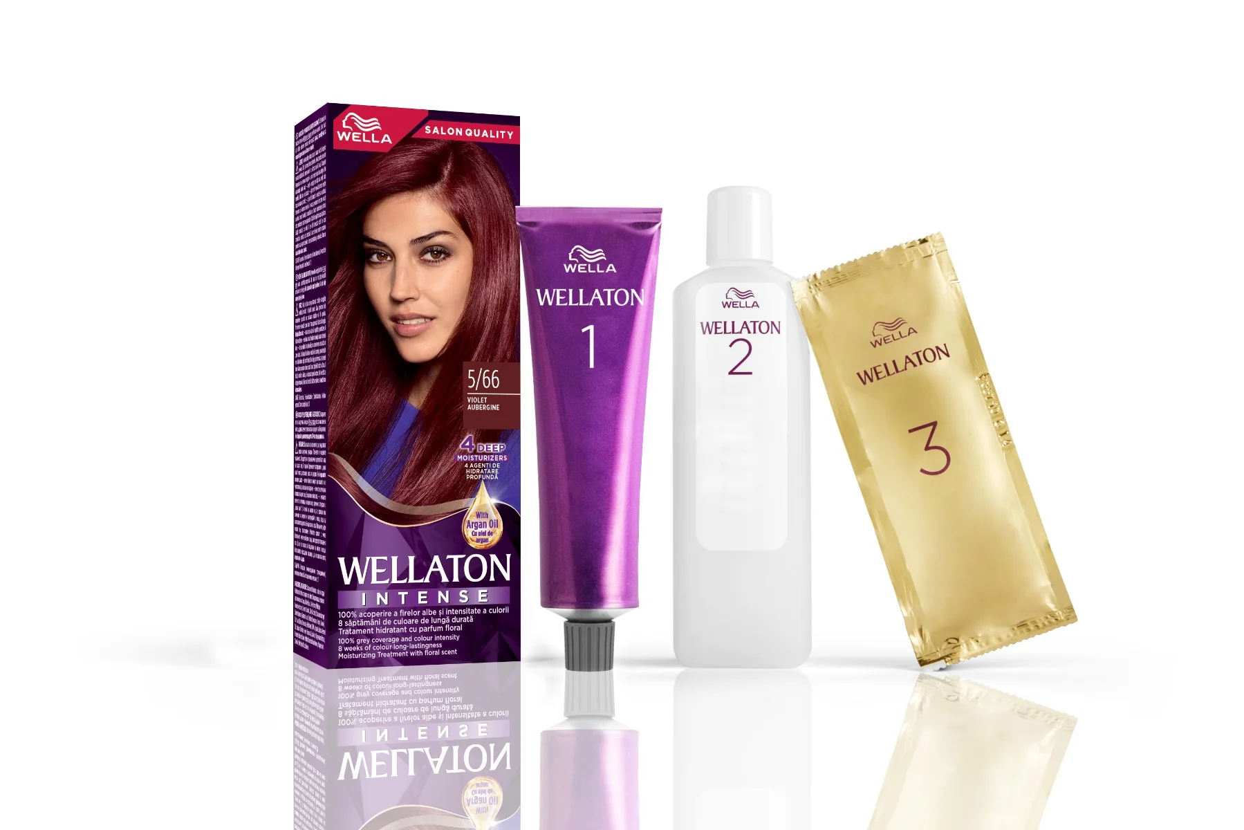 Vopsea de par permanenta Violet 5.66 Wellaton, 110ml, Wella