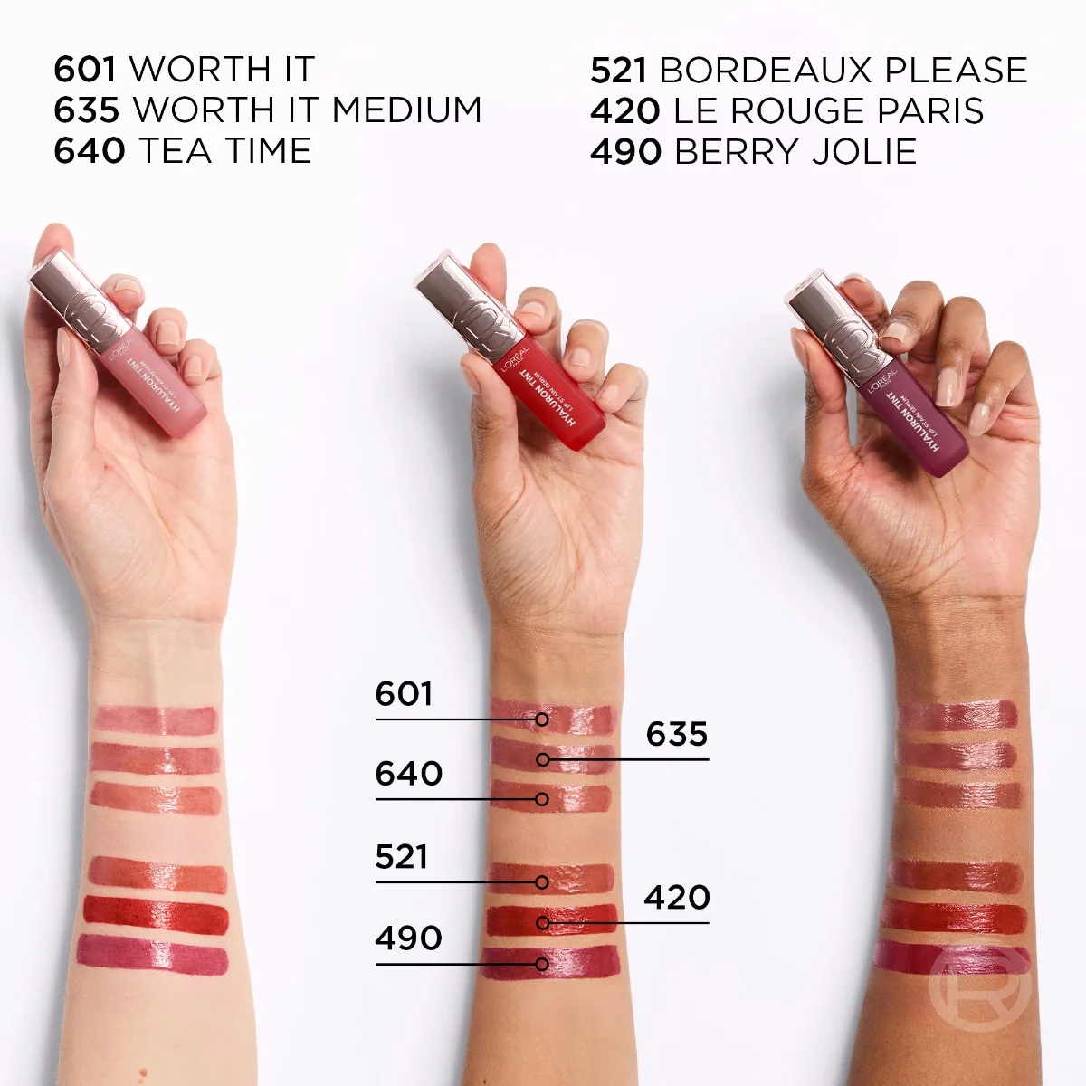Luciu de buze hidratant Hyaluron Tint Lip Stain Serum Nr. 490 Berry Jolie, 5ml, L'oreal Paris