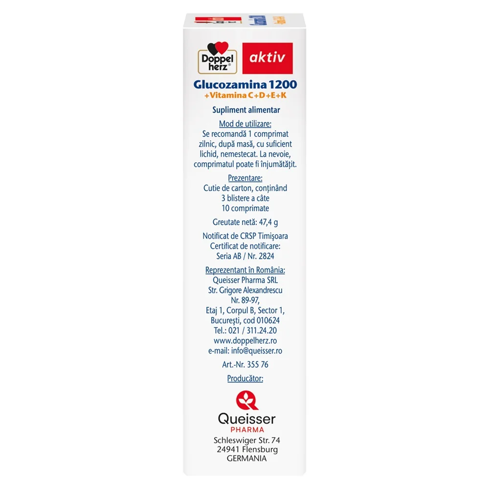 Articulatii mobile Glucozamina 1200, 30 comprimate, Doppelherz