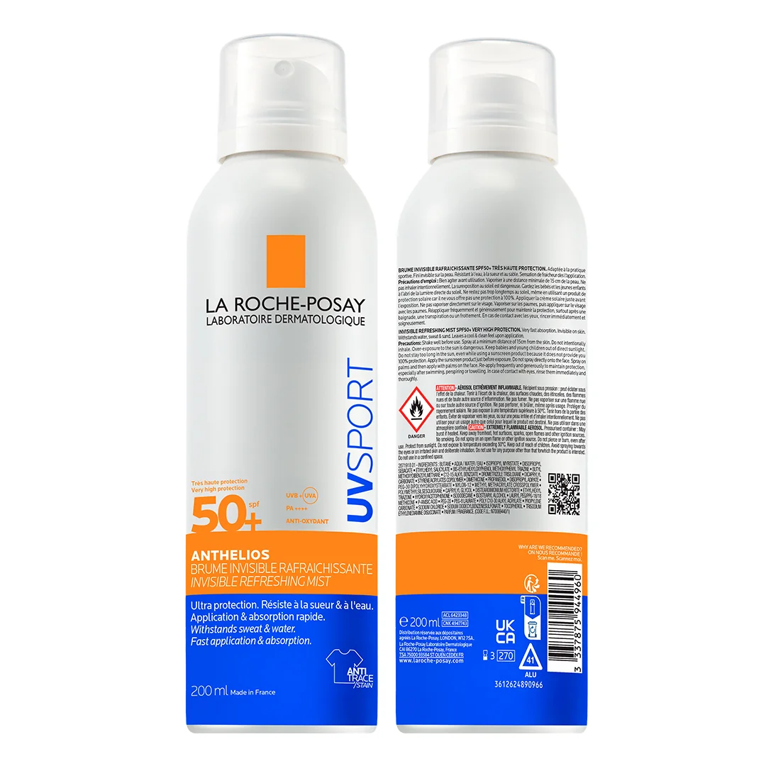 Spray invizibil reimprospatant SPF50+ Anthelios UVSport, 200ml, La Roche-Posay