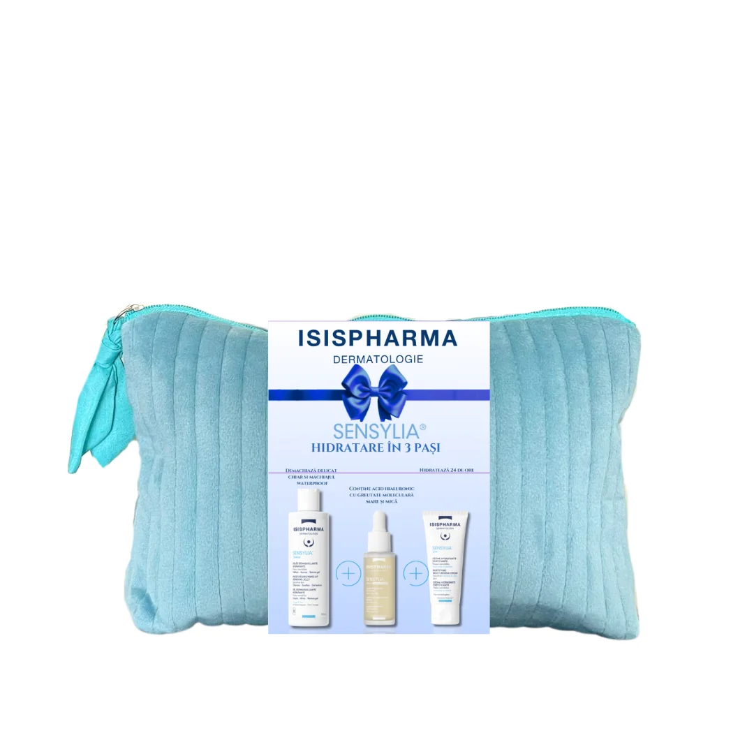 Pachet Gel demachiant Sensylia 250ml + Crema hidratanta Sensylia 40ml + Ser fortifiant 30ml, Isis Pharma