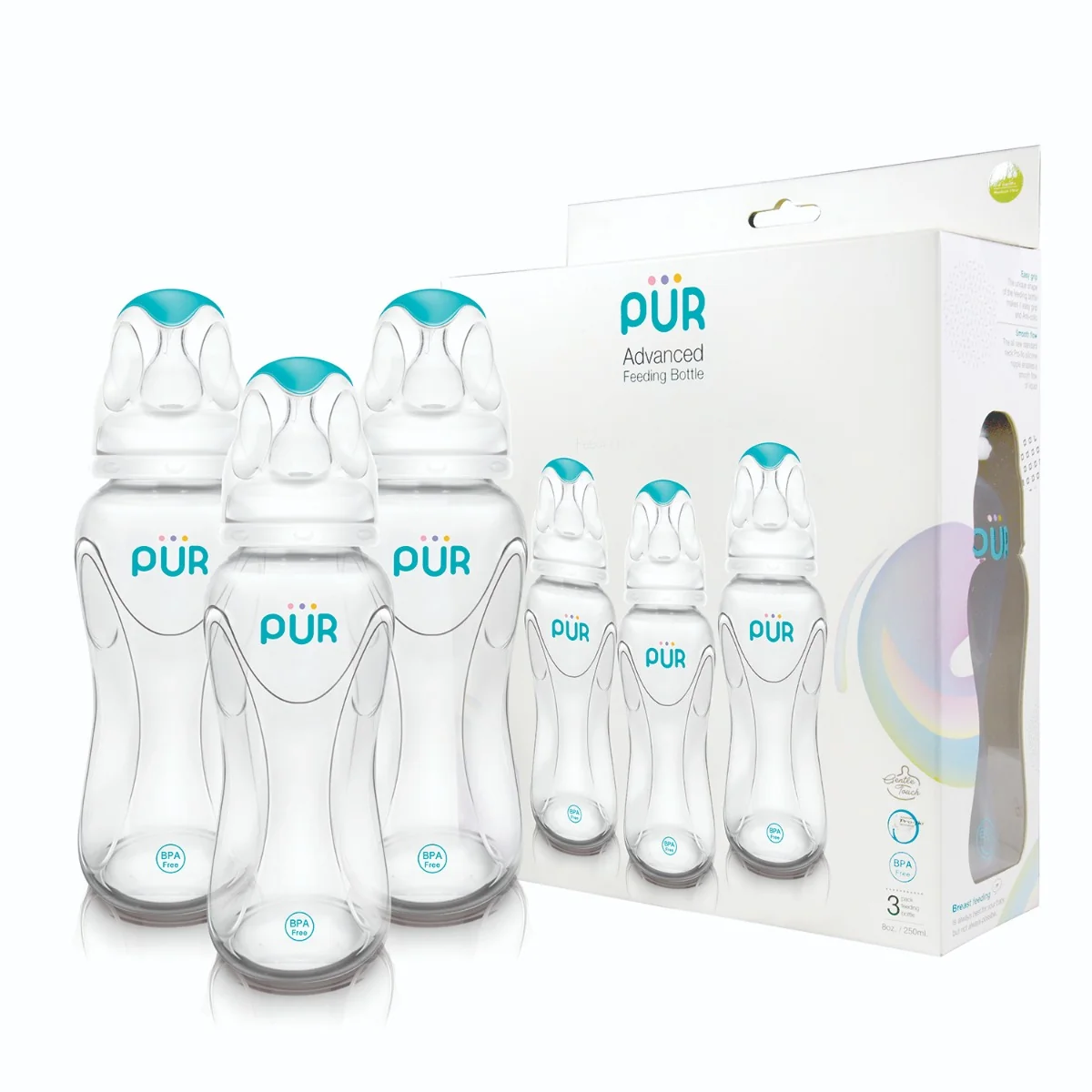 Set Biberoane Advanced, 3 x250ml, PUR
