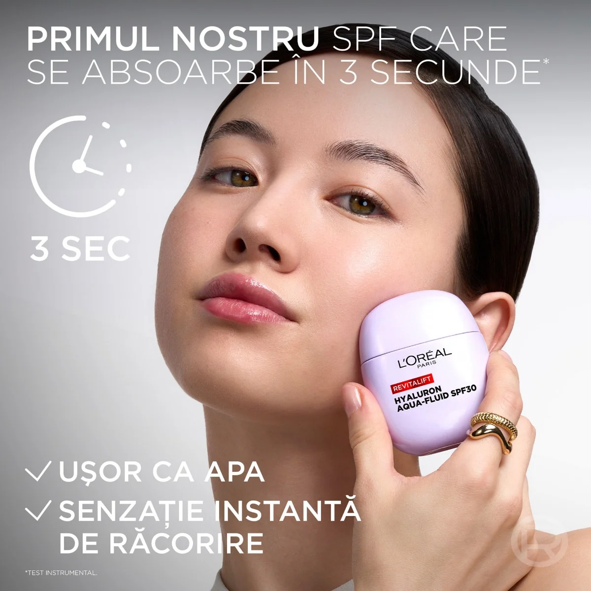 Fluid hidratant cu factor de protectie solara SPF30 Revitalift Hyaluron Aqua, 40ml, L'Oreal Paris