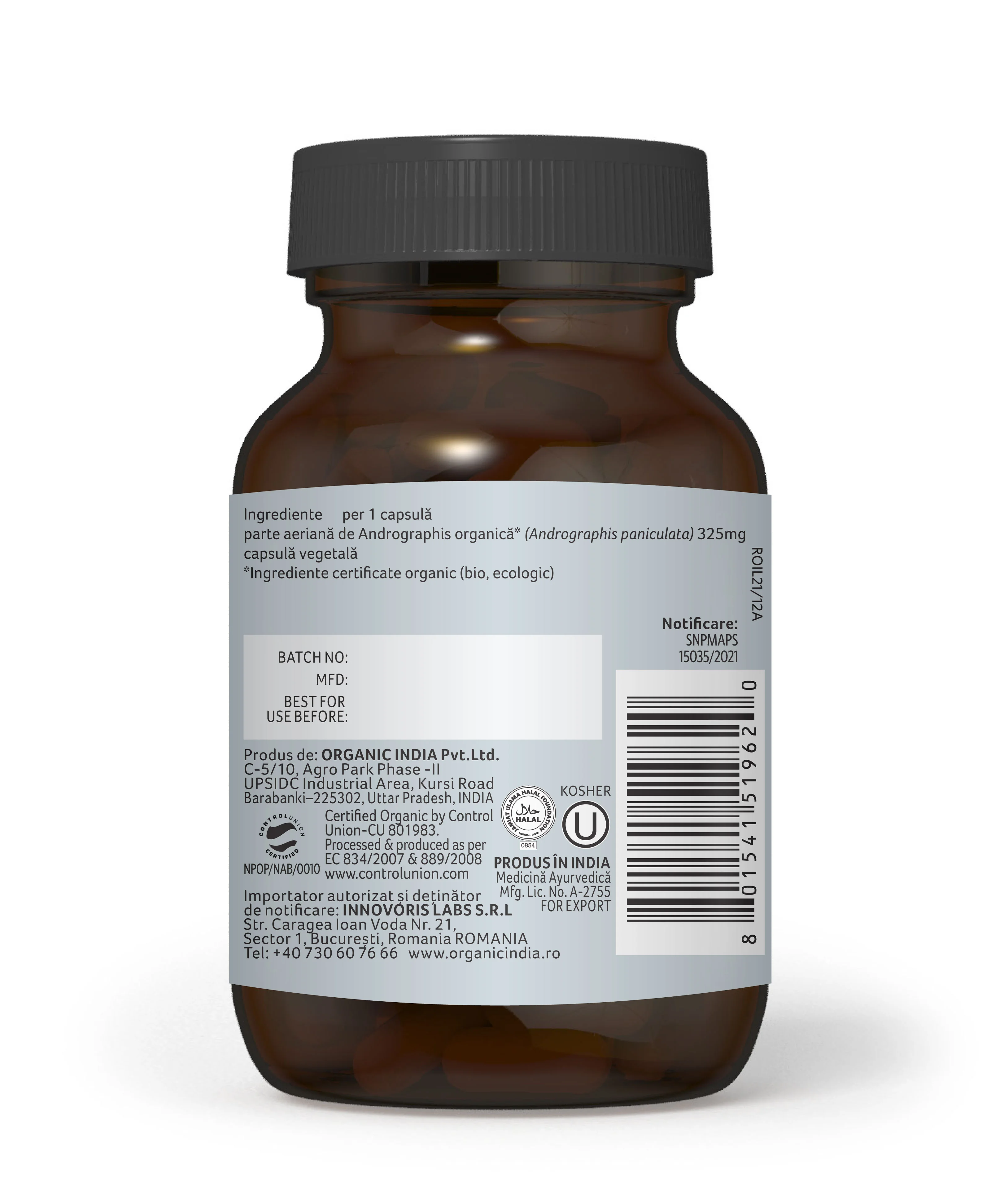Respiratie si imunitate Andrographis, 60 capsule, Organic India