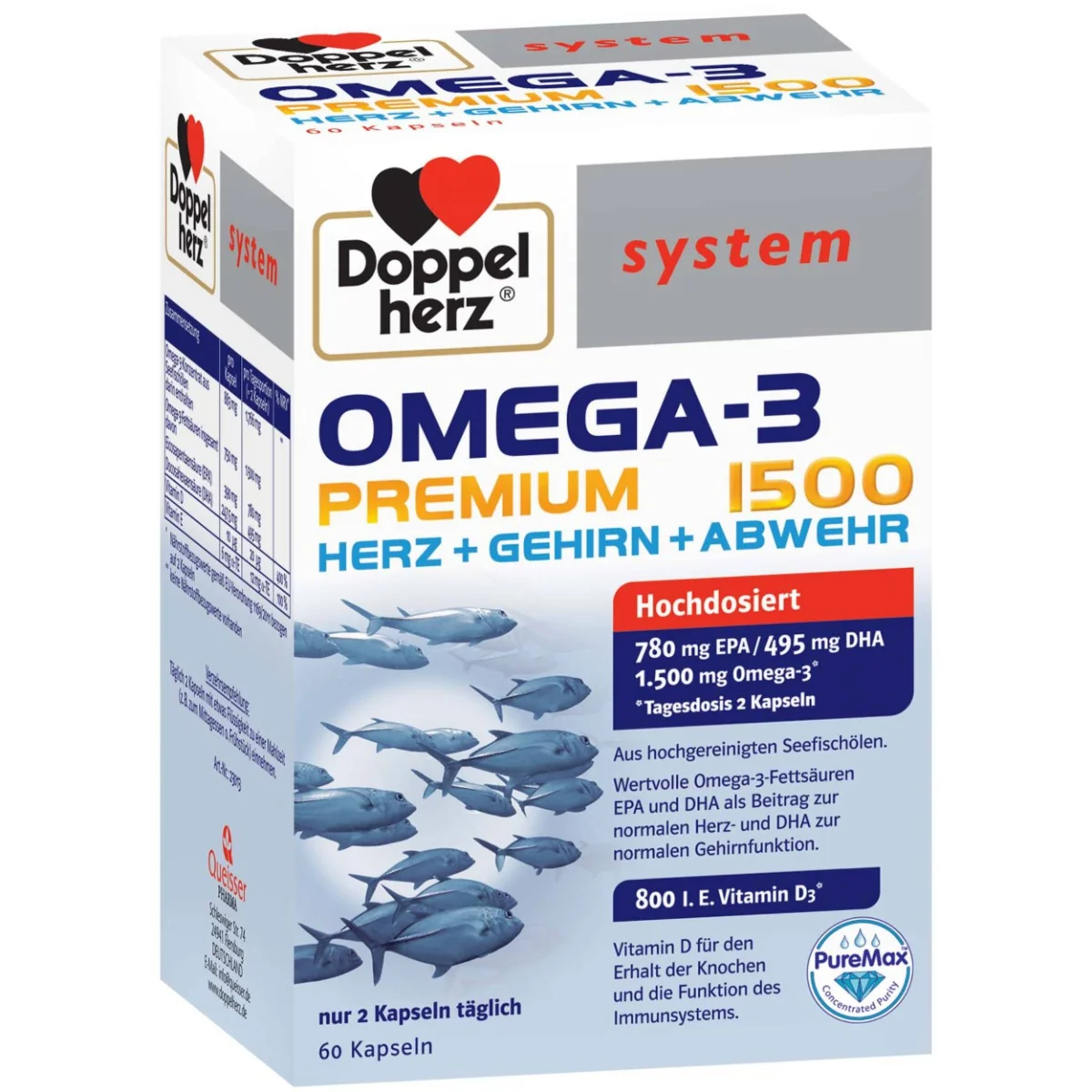 Omega 3 Premium 1500 System, 60 capsule, Doppelherz 