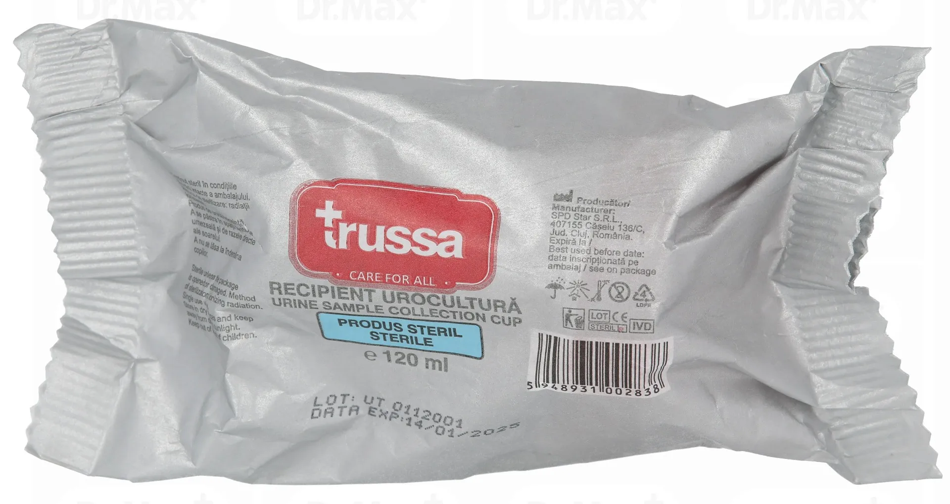 Trussa Recipient urocultura steril, 120ml