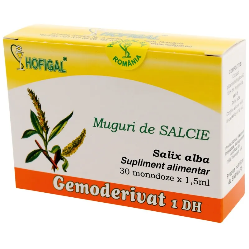 Muguri de salcie Gemoderivat, 30 monodoze x 1.5ml, Hofigal