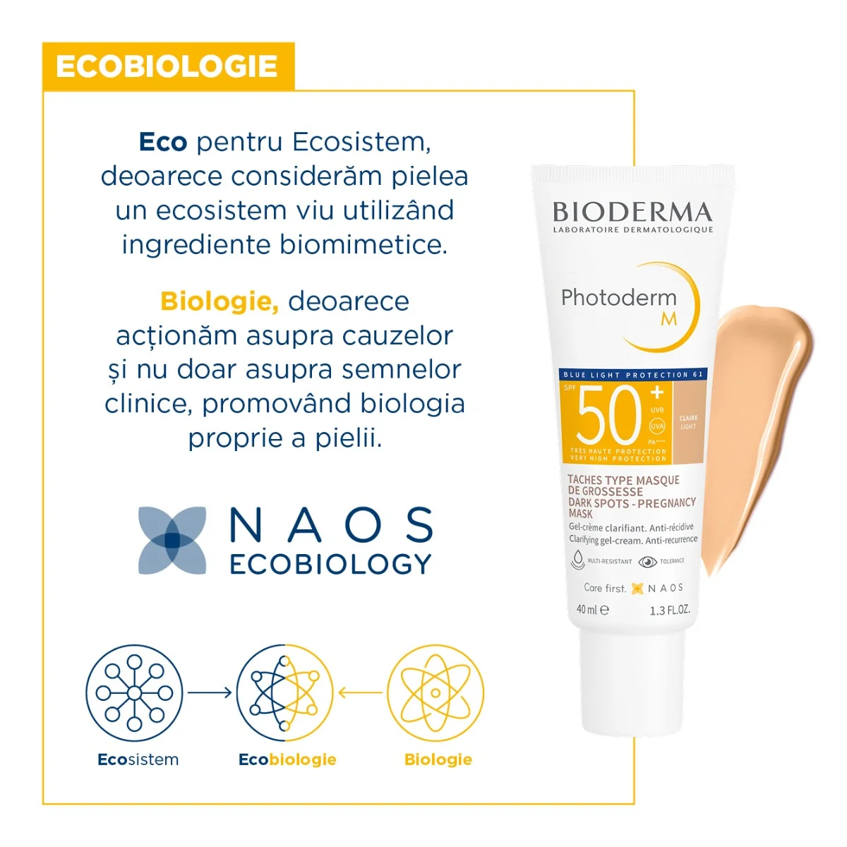 Fotoprotectie colorata SPF 50+ Photoderm M, 40ml, Bioderma