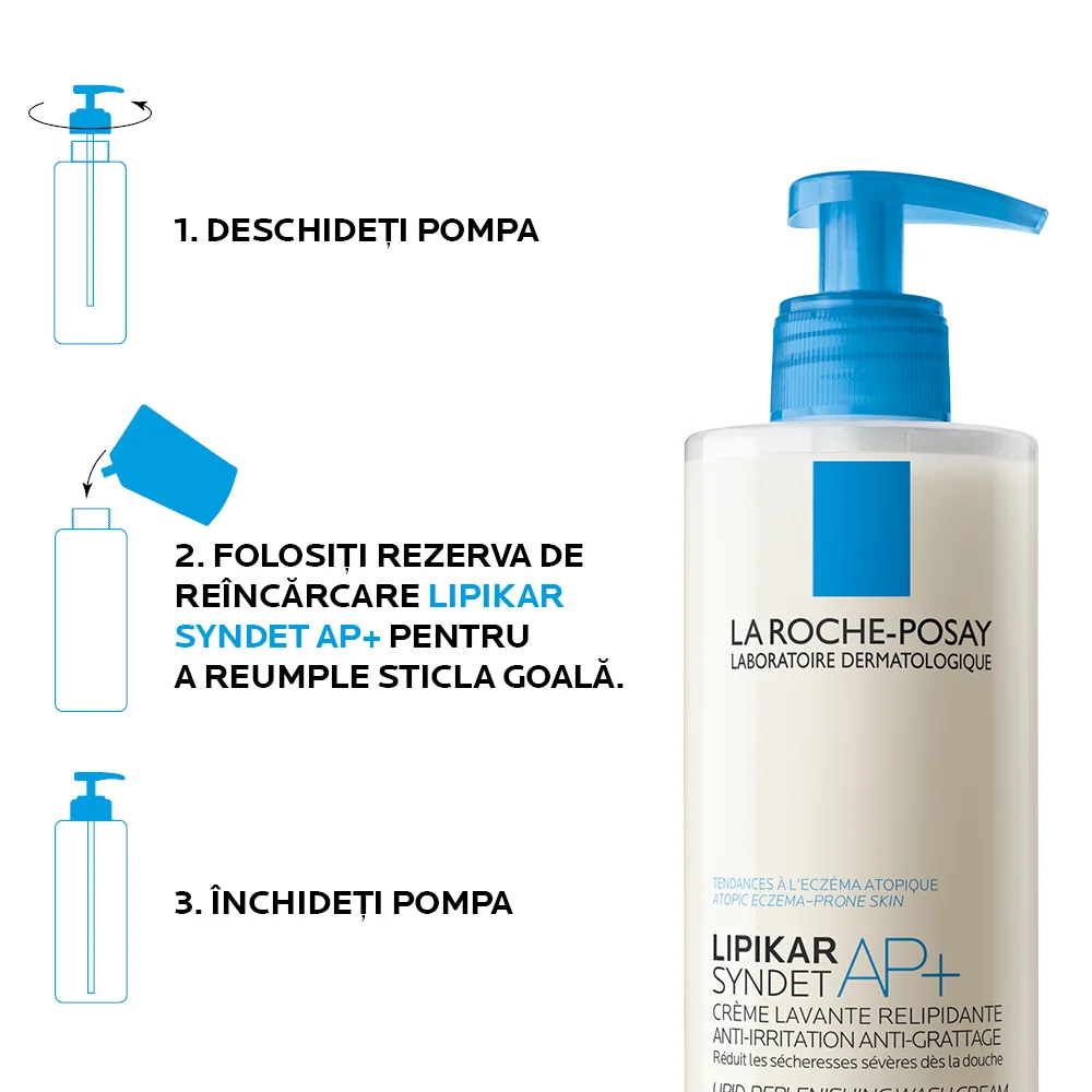 Rezerva gel de curatare pentru piele sensibila Lipikar Syndet, 400ml, La Roche-Posay
