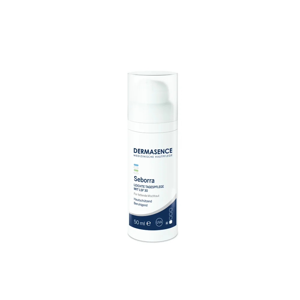 Crema de zi pentru ten gras sau mixt cu protectie solara SPF30 Seborra, 50ml, Dermasence