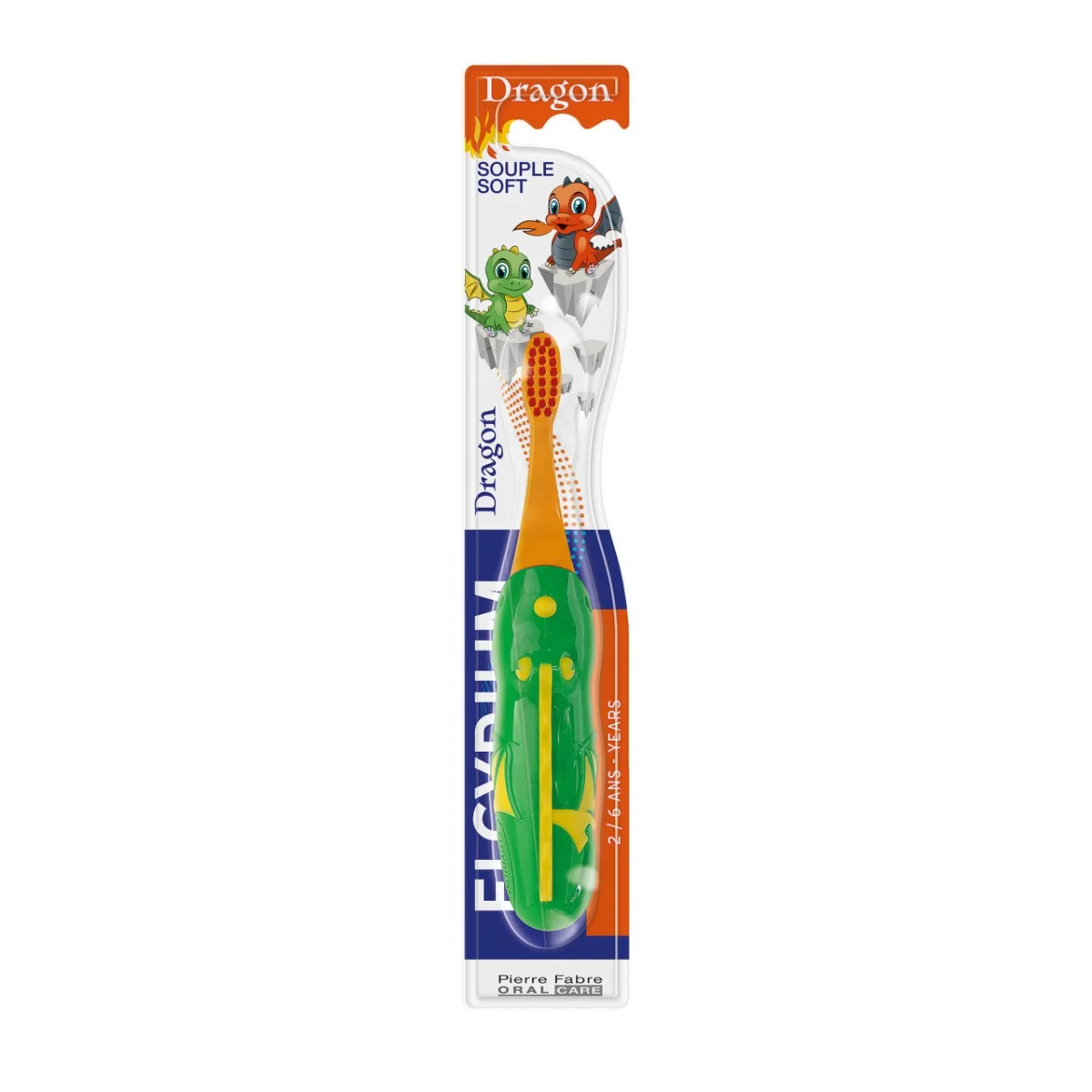 Periuta de dinti pentru copii intre 2-6 ani in forma de dragon, 1 bucata, Elgydium