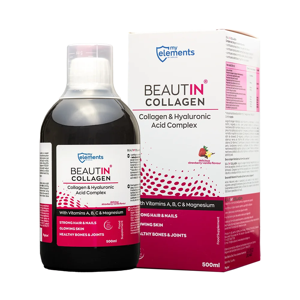 Collagen si Magneziu cu capsuni + vanilie Beautin, 500ml, Solgar