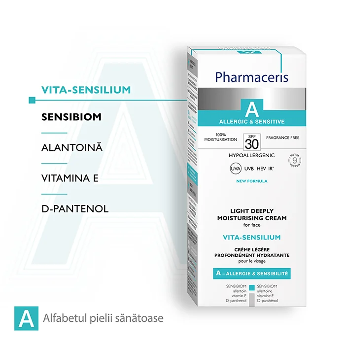 Crema intens hidratanta cu SPF30 Vita-Sensilium A, 50ml, Pharmaceris