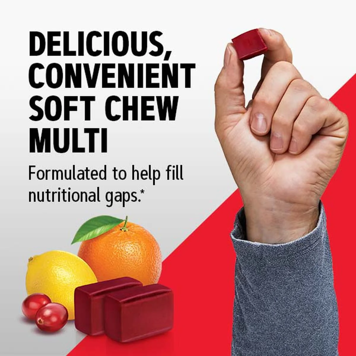 Complex de multivitamine pentru barbati cu gust de fructe asortate Mega Men® Soft Chews, 60 caramele, GNC