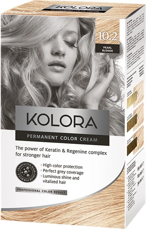 Vopsea de par Kolora 10.2 Pearl Blonde, 50ml, Aroma