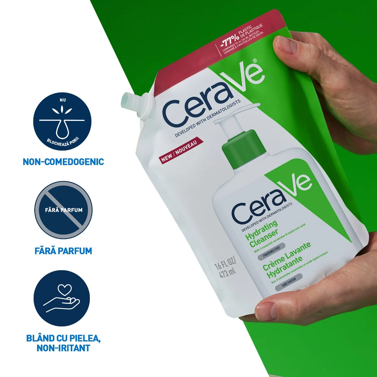 Rezerva Gel de spalare hidratant pentru piele normal-uscata, 473ml, CeraVe