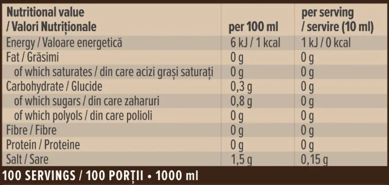 Sirop cu caramel sarat Barista, 1l, Vitabolic