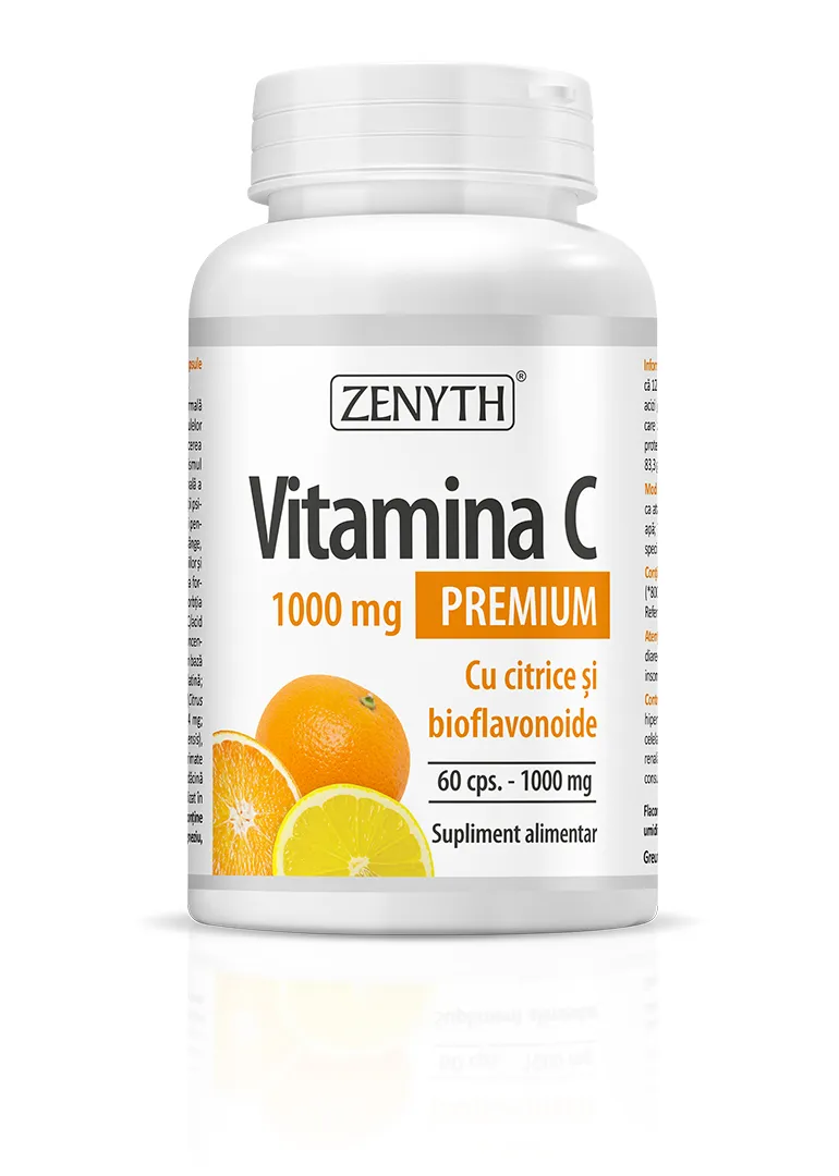 Vitamina C Premium cu citrice si bioflavonoide, 60 capsule, Zenyth