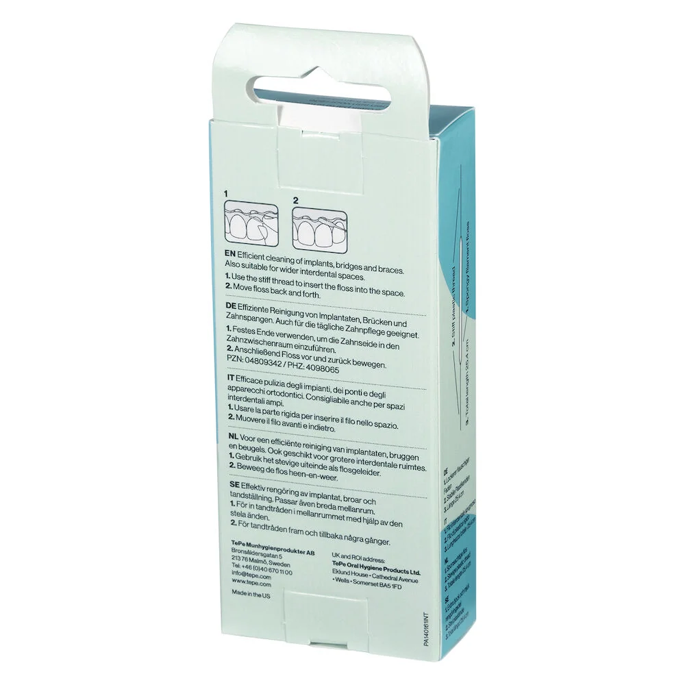 Ata detara pentru implanturi si lucrari Bridge&Implant Floss, 30 bucati, TePe