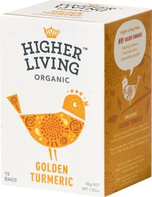 Ceai Golden Turmeric Bio, 15 plicuri, Higher Living