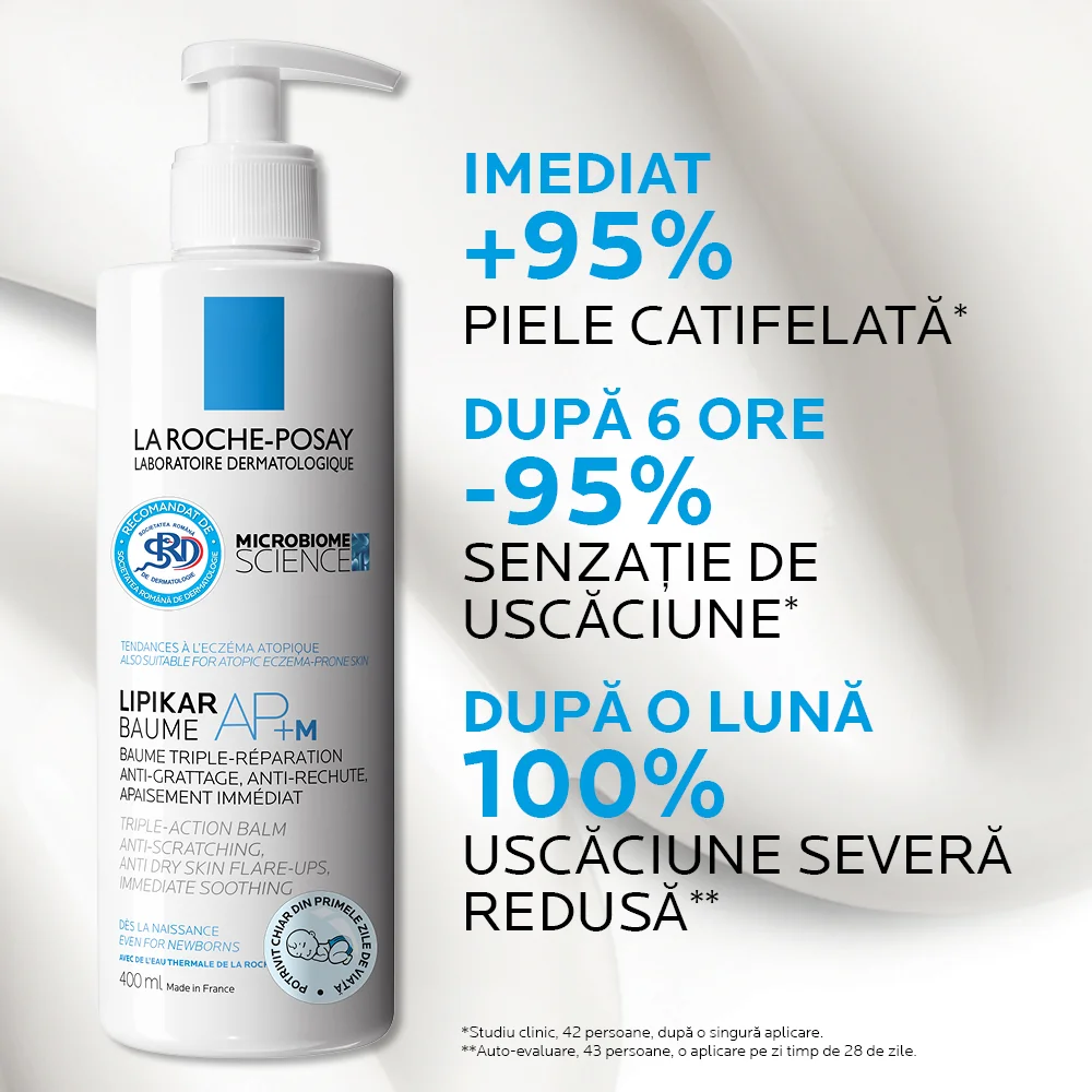 Balsam reparator si calmant piele foarte uscata cu tendinta atopica Lipikar Baume AP+M, 400ml, La Roche-Posay