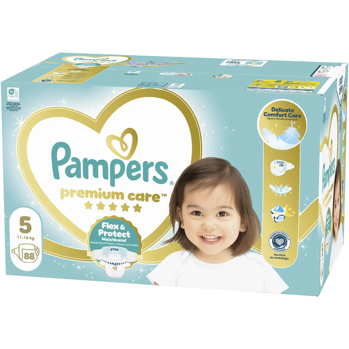 Scutece Premium Care Nr.5 pentru 11-16 kg, 88 bucati, Pampers