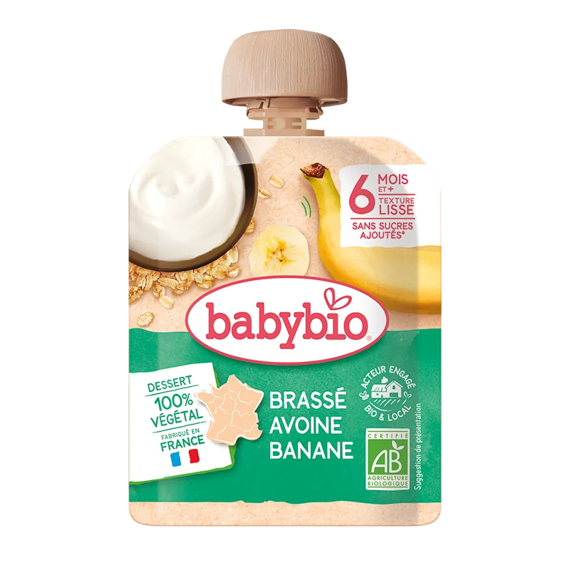 Piure de banane si ovaz Bio, 85g, BabyBio